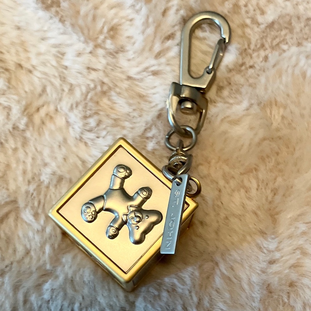 St. John + Neiman Marcus Toy Block Gold Keychain
